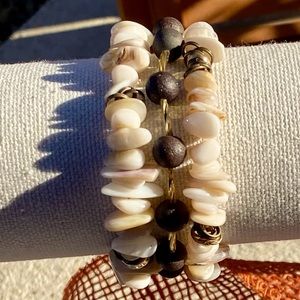 Manifest Boutique Earth Bracelets White Jade & Lava Stone